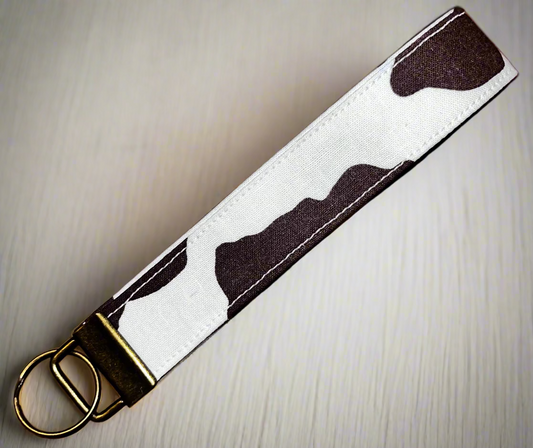 Wristlet Key Fob - Cow Print