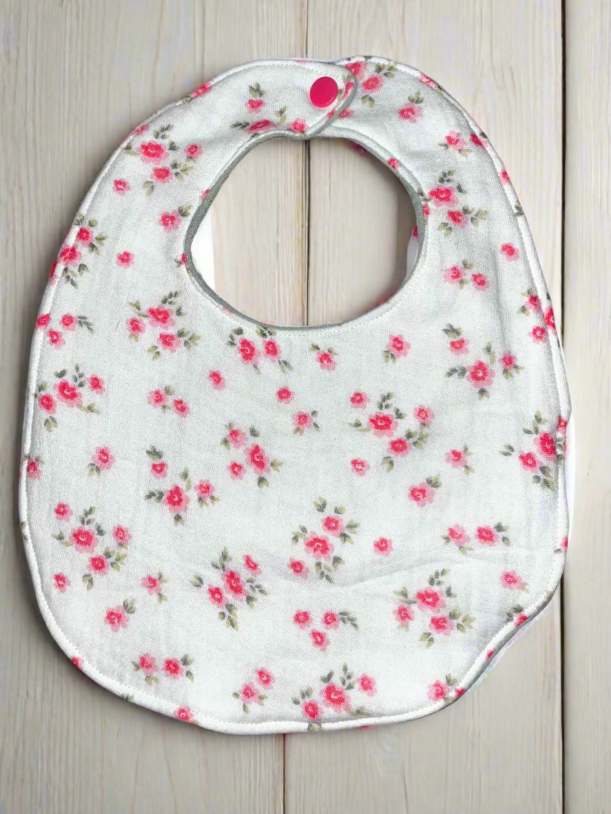 Bib - Pink Floral Gauze **SALE**