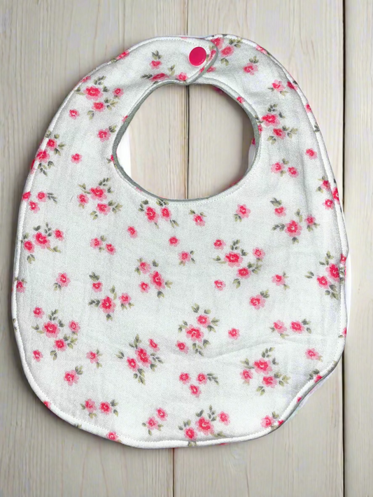 Bib - Pink Floral Gauze **SALE**