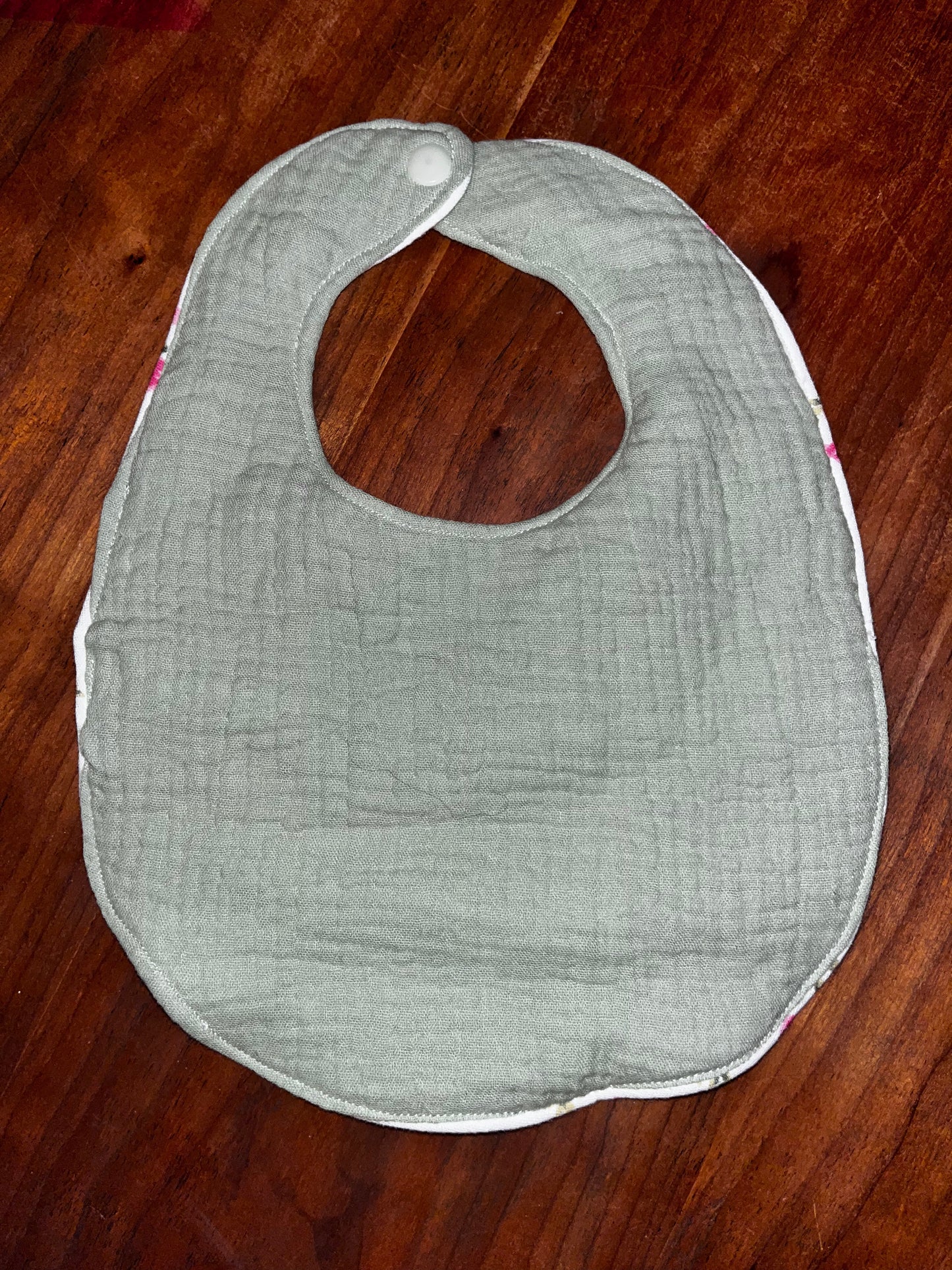 Bib - Pink Floral Gauze **SALE**