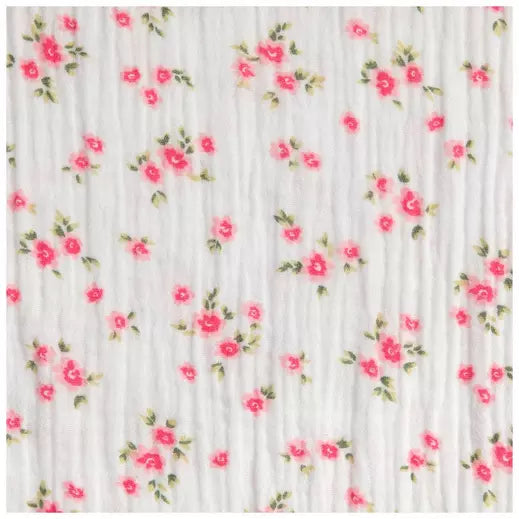 Bib - Pink Floral Gauze **SALE**